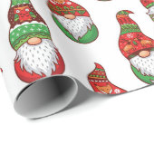 Cadeau Papier d'enveloppement de Noël Gnome (Coin rond)