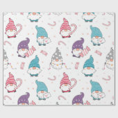 Cadeau Papier d'enveloppement de Noël Gnome mignon (Plat)