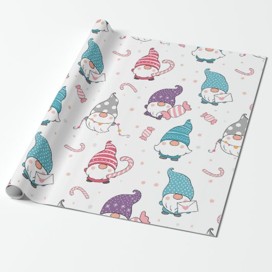 Cadeau Papier d'enveloppement de Noël Gnome mignon (Déroulé)