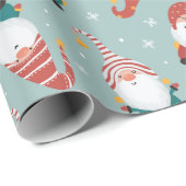 Cadeau Papier d'enveloppement de Noël Gnomes (Coin rond)