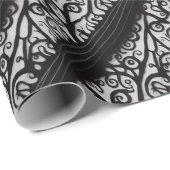 Cadeau Papier d'enveloppement de Noël Goth - noir et blan (Coin rond)