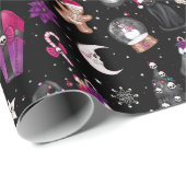 Cadeau Papier d'enveloppement de Noël gothique foncé (Coin rond)