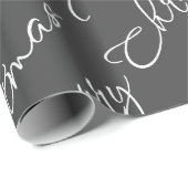 Cadeau Papier d'enveloppement de Noël gris foncé (Coin rond)