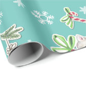 Cadeau Papier d'enveloppement de Noël Hello Kitten (Coin rond)