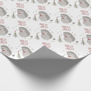 Cadeau Papier d'enveloppement de Noël Holly Jolly