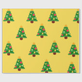 Cadeau Papier d'enveloppement de Noël jaune (Plat)