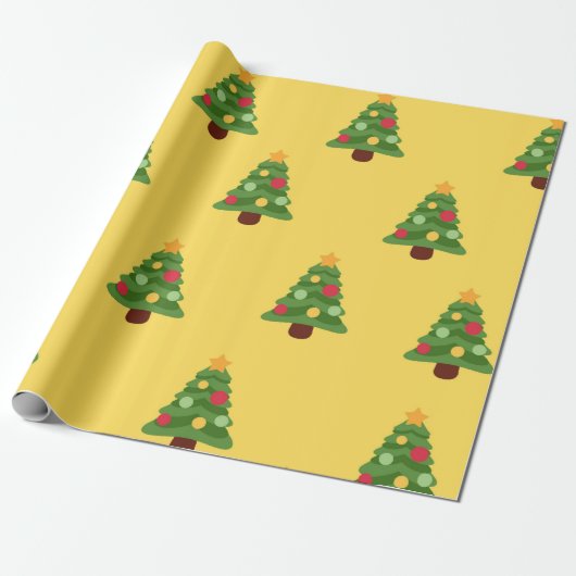 Cadeau Papier d'enveloppement de Noël jaune (Déroulé)
