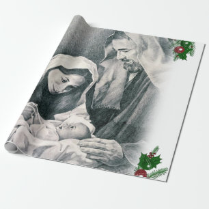 Cadeau Papier d'enveloppement de Noël Jésus