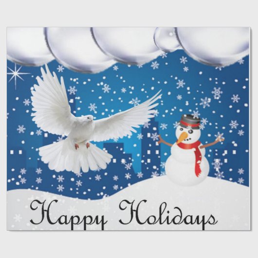 Cadeau Papier d'enveloppement de Noël Joyeuses fêtes (Plat)