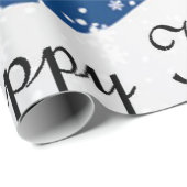 Cadeau Papier d'enveloppement de Noël Joyeuses fêtes (Coin rond)