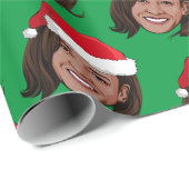 Cadeau Papier d'enveloppement de Noël Kamala Harris (Coin rond)