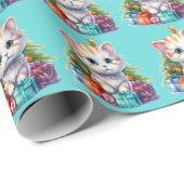 Cadeau Papier d'enveloppement de Noël Kitty (Coin rond)