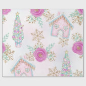 Cadeau Papier d'enveloppement de Noël magique Pastel (Plat)