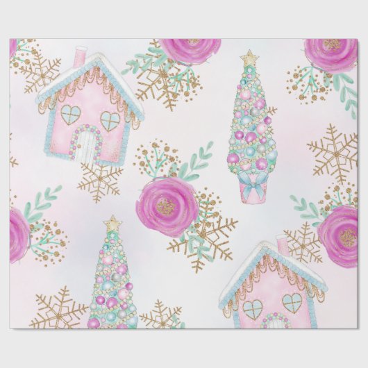 Cadeau Papier d'enveloppement de Noël magique Pastel (Couture)