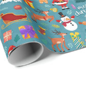 Cadeau Papier d'enveloppement de Noël mignon (Coin rond)
