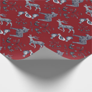Cadeau Papier d'enveloppement de Noël Motif nordique
