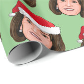 Cadeau Papier d'enveloppement de Noël Nancy Pelosi (Coin rond)
