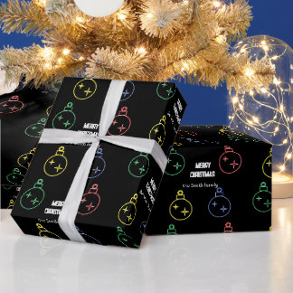 Cadeau Papier d'enveloppement de Noël néon