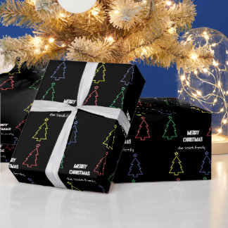 Cadeau Papier d'enveloppement de Noël néon