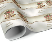 Cadeau Papier d'enveloppement de Noël Or (Coin rond)