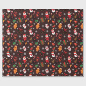 Cadeau Papier d'enveloppement de Noël Père Noël Café (Plat)