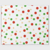 Cadeau Papier d'enveloppement de Noël Polka Dot Fun (Plat)