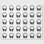 Cadeau Papier d'enveloppement de Noël Pop Art Headphone (Plat)