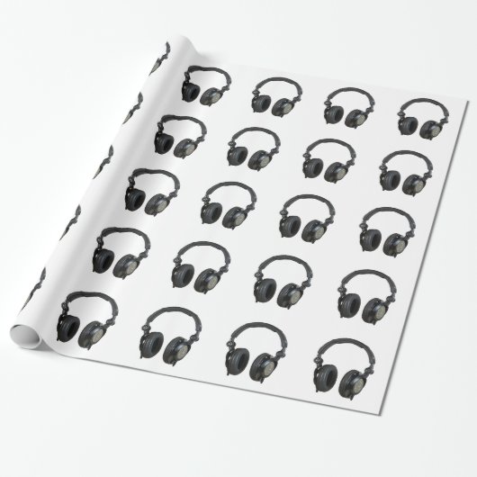 Cadeau Papier d'enveloppement de Noël Pop Art Headphone (Déroulé)