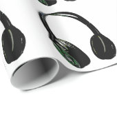 Cadeau Papier d'enveloppement de Noël Pop Art Headphone (Coin rond)