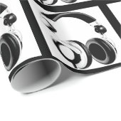 Cadeau Papier d'enveloppement de Noël Pop Art Headphone (Coin rond)