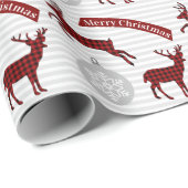 Cadeau Papier d'enveloppement de Noël pour cerfs de buffl (Coin rond)