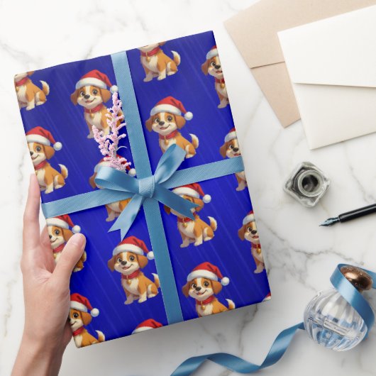 Cadeau Papier d'enveloppement de Noël pour chien de caric (Cadeaux)