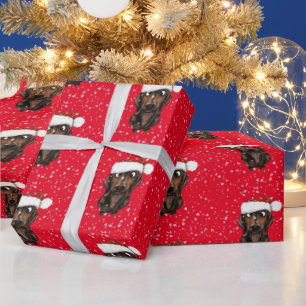 Cadeau Papier d'enveloppement de Noël pour chien de sauci