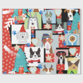 Cadeau Papier d'enveloppement de Noël pour chien moderne (Plat)