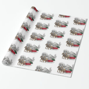 Cadeau Papier d'enveloppement de Noël pour les chevaux