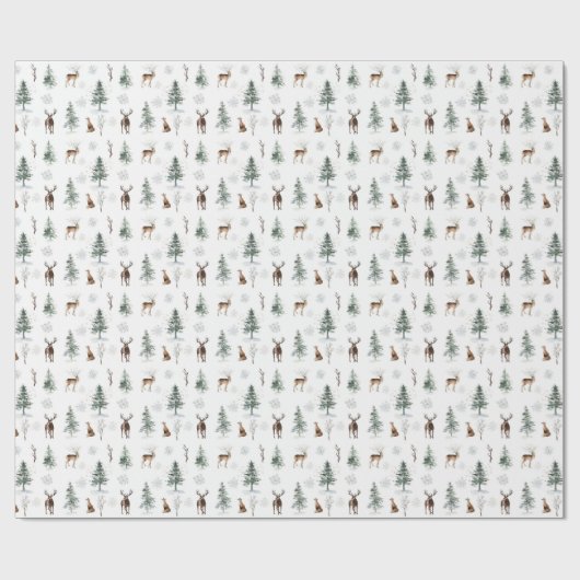 Cadeau Papier d'enveloppement de Noël pour pin d'hiver, c (Plat)