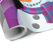 Cadeau Papier d'enveloppement de Noël pourpre (Coin rond)