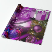 Cadeau Papier d'enveloppement de Noël pourpre (Déroulé)