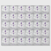 Cadeau Papier d'enveloppement de Noël pourpre mou Snowman (Plat)