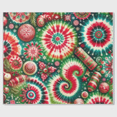 Cadeau Papier d'enveloppement de Noël psychédélique (Plat)