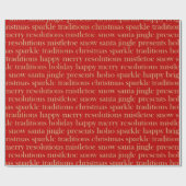 Cadeau Papier d'enveloppement de Noël Red et Gold Word (Plat)