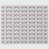 Cadeau Papier d'enveloppement de Noël Red Robins (Plat)