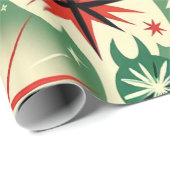 Cadeau Papier d'enveloppement de Noël rétro (Coin rond)