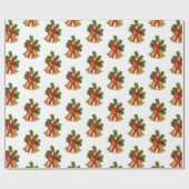 Cadeau Papier d'enveloppement de Noël rétro de cloches d' (Plat)