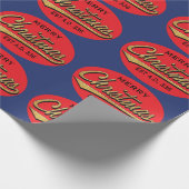 Cadeau Papier d'enveloppement de Noël "Retro Joyeux Noël" (Coin)