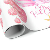 Cadeau Papier d'enveloppement de Noël rose (Coin rond)