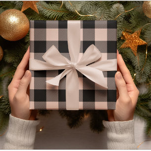 Cadeau Papier d'enveloppement de Noël rose pastel