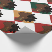 Cadeau Papier d'enveloppement de Noël rouge bantu (Coin)
