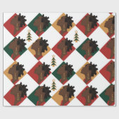 Cadeau Papier d'enveloppement de Noël rouge bantu (Plat)