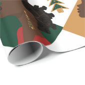 Cadeau Papier d'enveloppement de Noël rouge bantu (Coin rond)